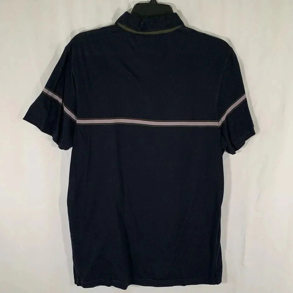 Ted Baker Polo Shirt Men's 4 Black Grey Short Sleeve 1/4 Button 100% Cotton - Picture 7 of 8